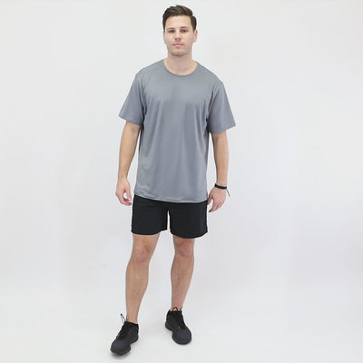 NonZero Gravity Men’s ZinTex Workout T-Shirt made with Super Stretch Polyester & Spandex in Concrete