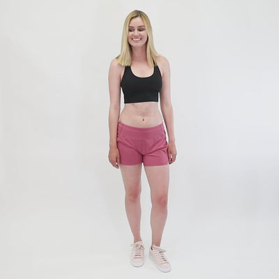 NonZero Gravity Women’s ZinTex Low-Rise Training Shorts made with Recycled Polyester & Spandex in Berry