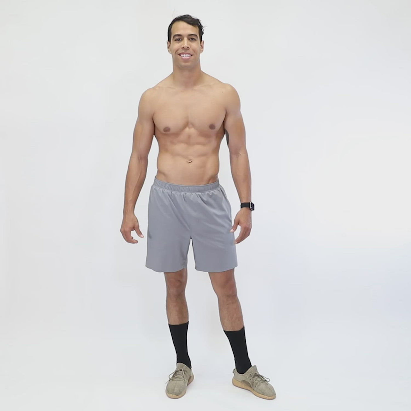 NonZero Gravity Men’s ZinTex Eco Running Shorts with Lining made with Recycled Polyester & Spandex in Concrete