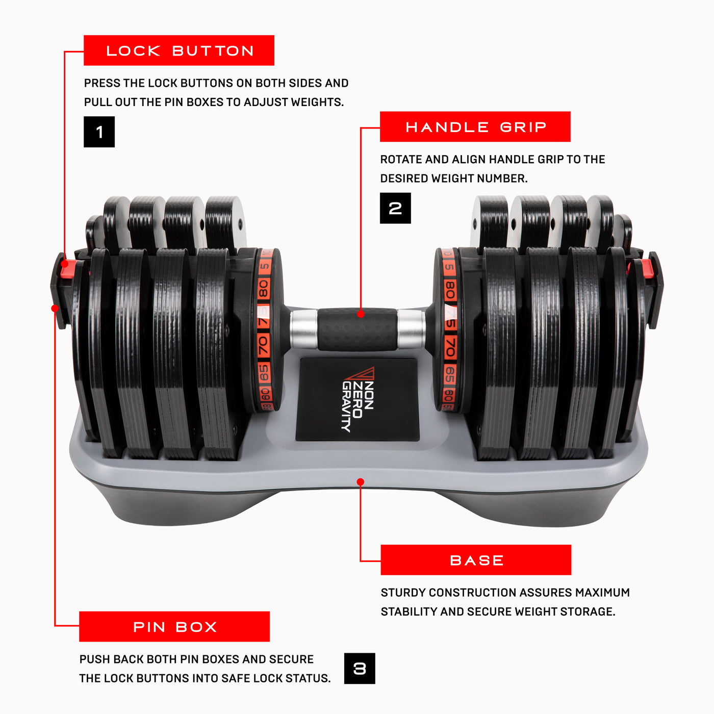 PowerDyne Adjustable Dumbbell Weight - Lift Up To 160lbs At-Home Strength Training