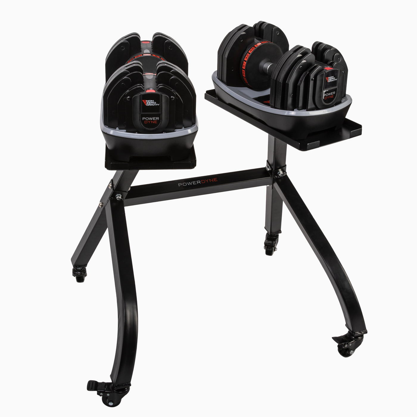 PowerDyne Adjustable Dumbbell Weight - Lift Up To 110lbs with At-Home Strength Training Equipment Combo