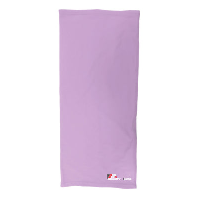 a lavender spandex neck gaiter to mask and protect your face