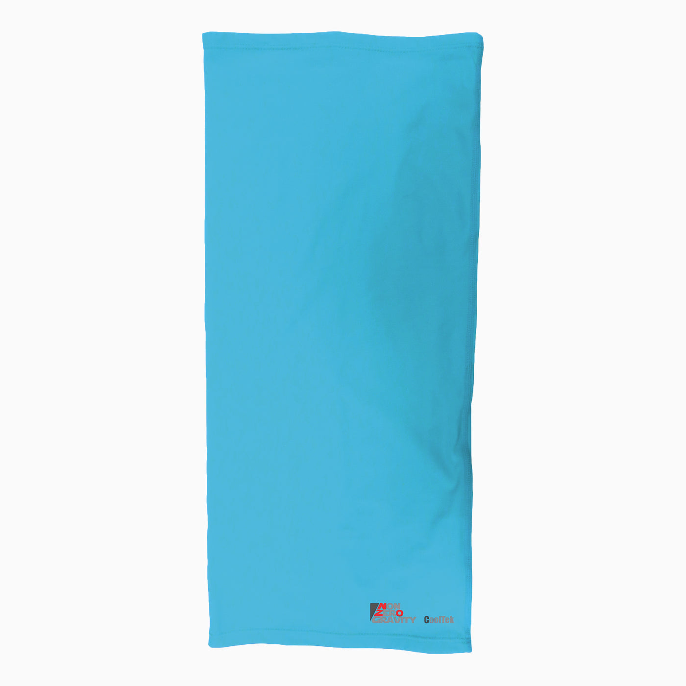 a light blue spandex neck gaiter to mask and protect your face