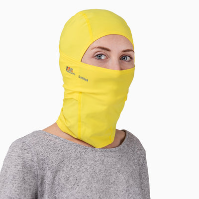 a yellow spandex balaclava to mask and protect your face