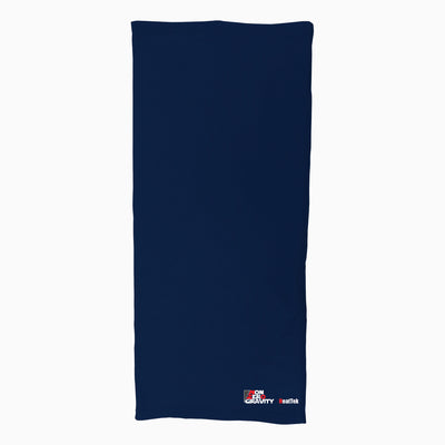 a dark blue spandex neck gaiter to mask and protect your face