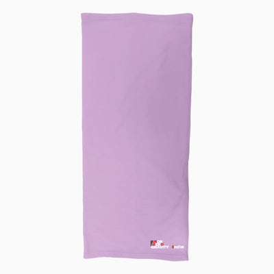 a lavender spandex neck gaiter to mask and protect your face