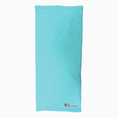 a blue spandex neck gaiter to mask and protect your face