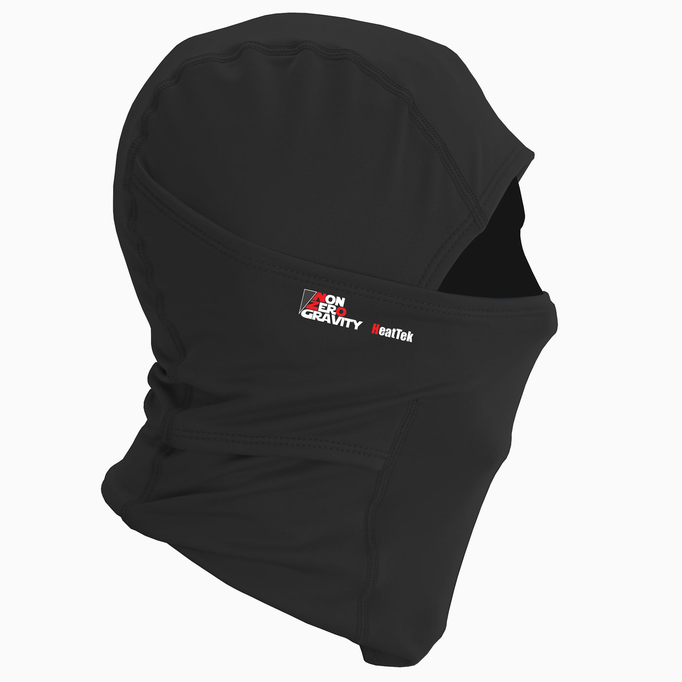 a black spandex athletic balaclava to mask and protect your face