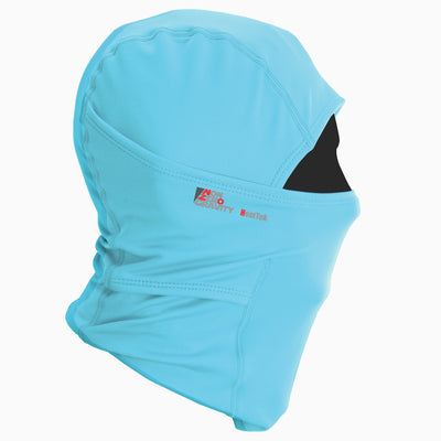 a light blue spandex balaclava to mask and protect your face 