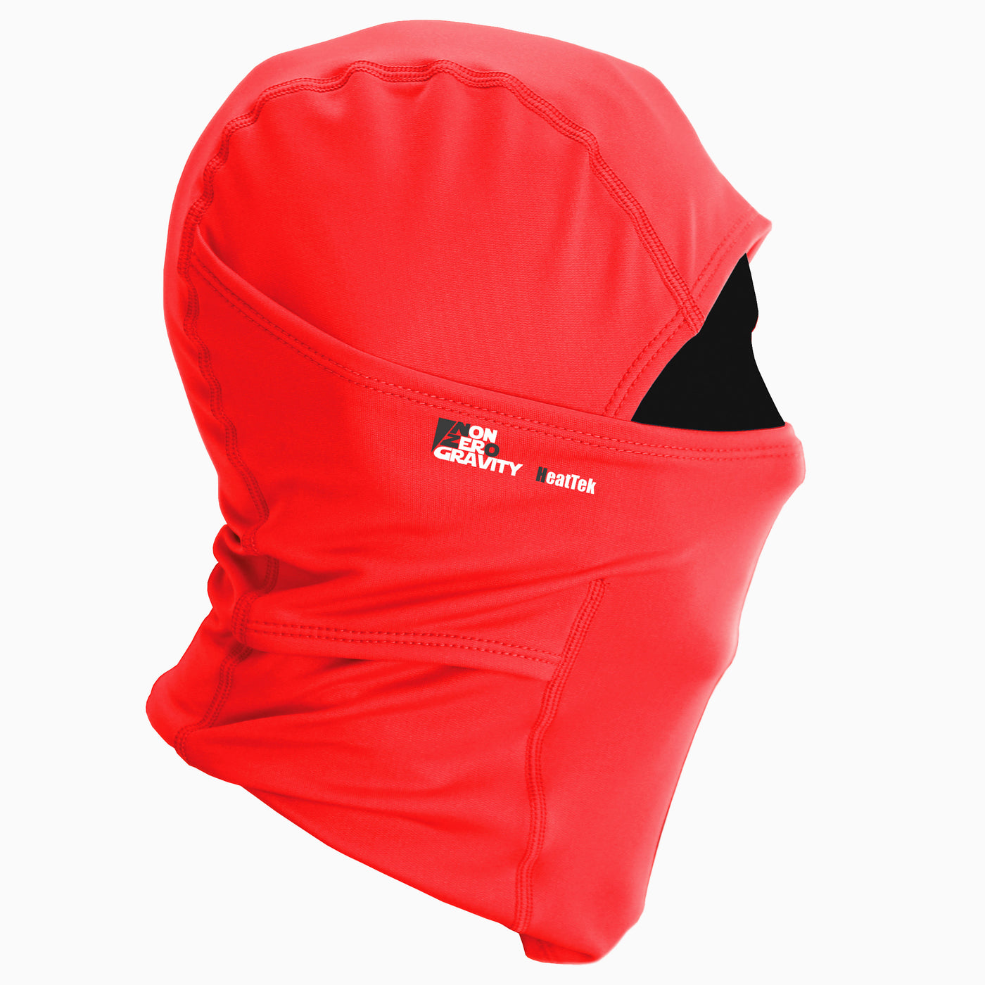 a red spandex athletic balaclava to mask and protect your face