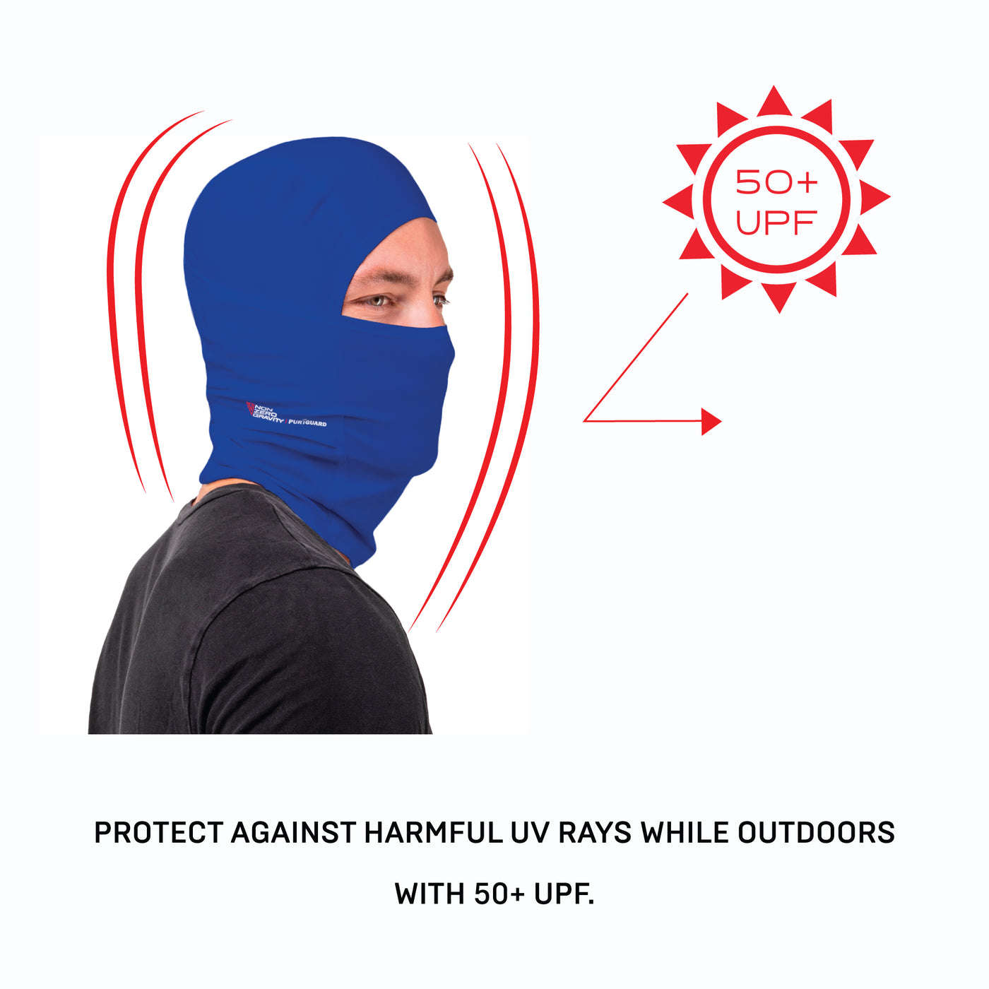 NonZero Gravity PURiGUARD 4-Way Stretch Antibacterial Balaclava with UPF 50+ in Cobalt 