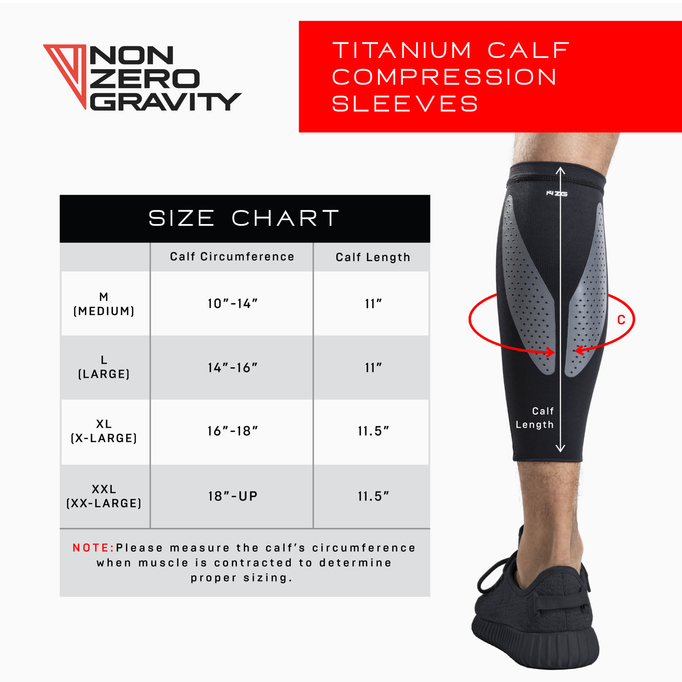 NonZero Gravity NZ-P12Ti Titanium Calf Compression Sleeves