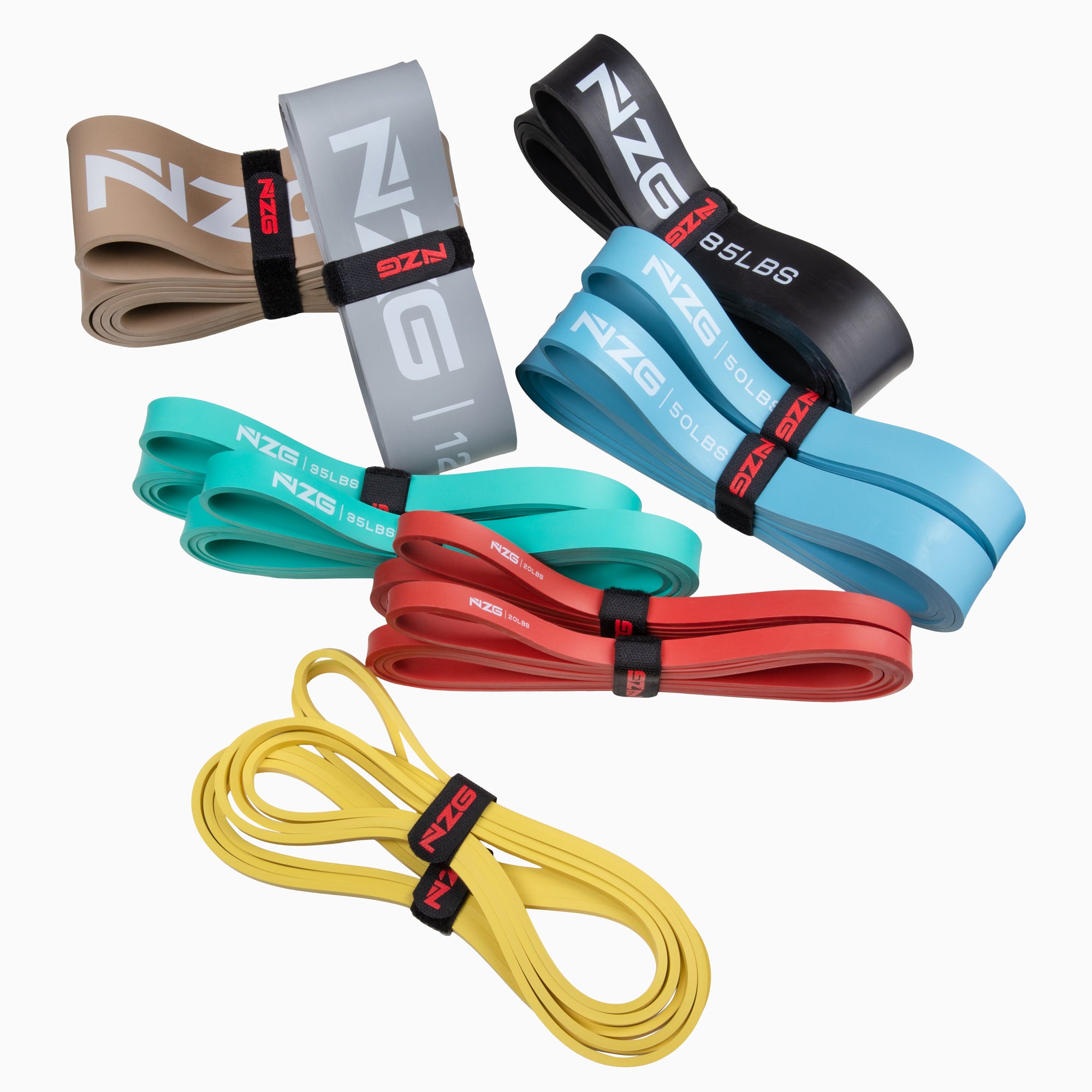 100% Latex-Free Organic Rubber Power Resistance Bands Complete Set (11-Piece)