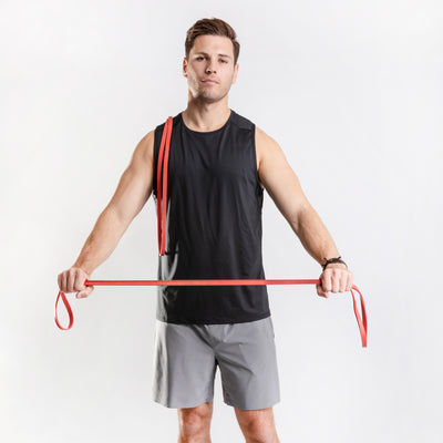NonZero Gravity 100% Natural Rubber Power Resistance Bands Light-Intensity Red 20 LBS (Set of 2)