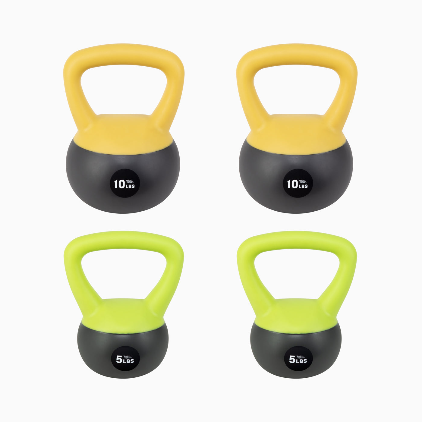 NonZero 4-piece Beginner Iron Sand Kettlebell Set Shock-Proof Weights with soft base, sturdy two-hand grip & iron sand filling for workouts 