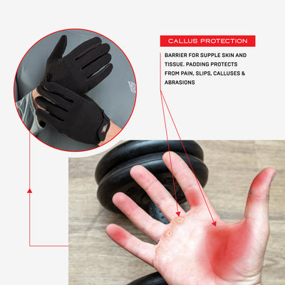 NonZero Gravity Tech-Touch Antimicrobial Germ-Proof Odor-Proof Weightlifting Padded Full Finger Workout Gloves