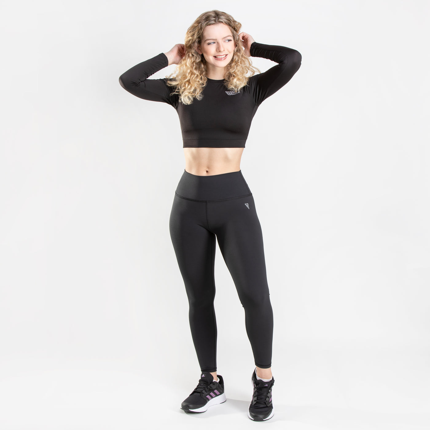 Women’s ZinTex Long Sleeve Crop Sports Top - Coal