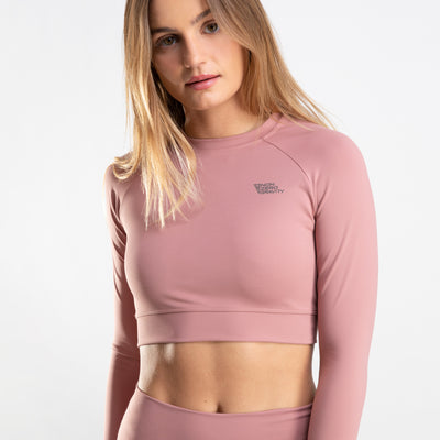 NZG NonZero Gravity Antimicrobial Odor & Sweat Proof UV 50+  ZinTex Long Sleeve Crop Sports Top for women  