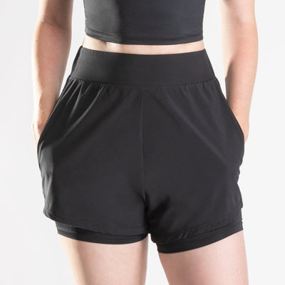 NonZero Gravity Women’s ZinTex Eco High-Rise Running Shorts made with Recycled Polyester & Spandex in Coal 
