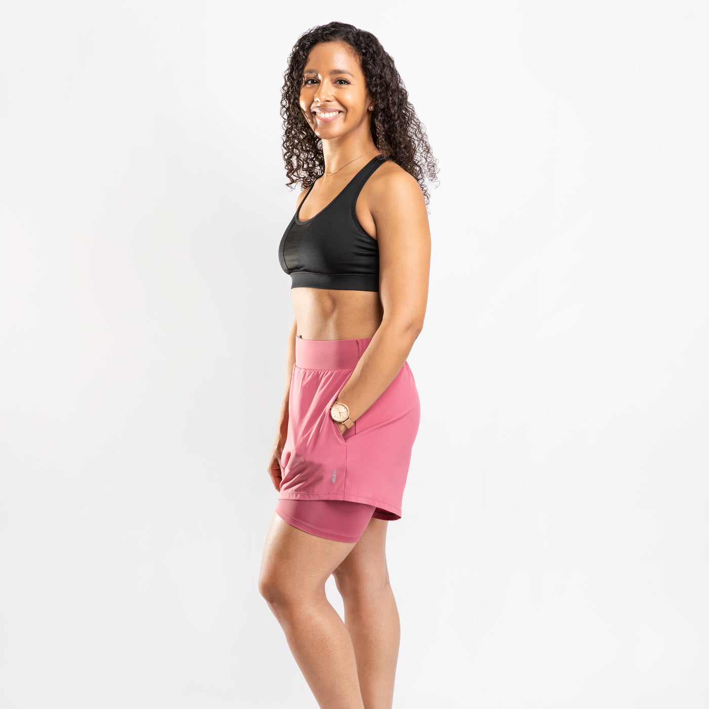 NonZero Gravity Women’s ZinTex Eco High-Rise Running Shorts made with Recycled Polyester & Spandex in Berry