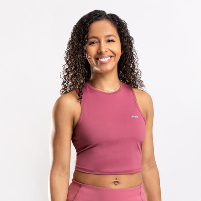 NonZero Gravity Women’s ZinTex Crop Tank made with Super Stretch Polyester & Spandex in Berry