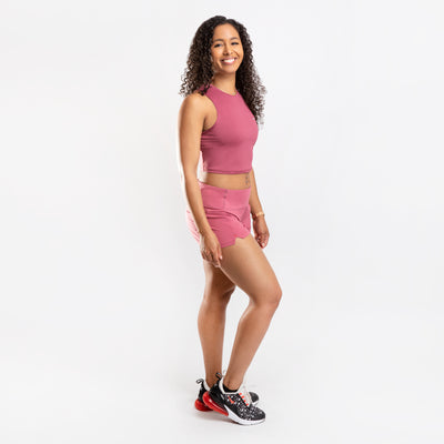 NonZero Gravity Women’s ZinTex Crop Tank made with Super Stretch Polyester & Spandex in Berry