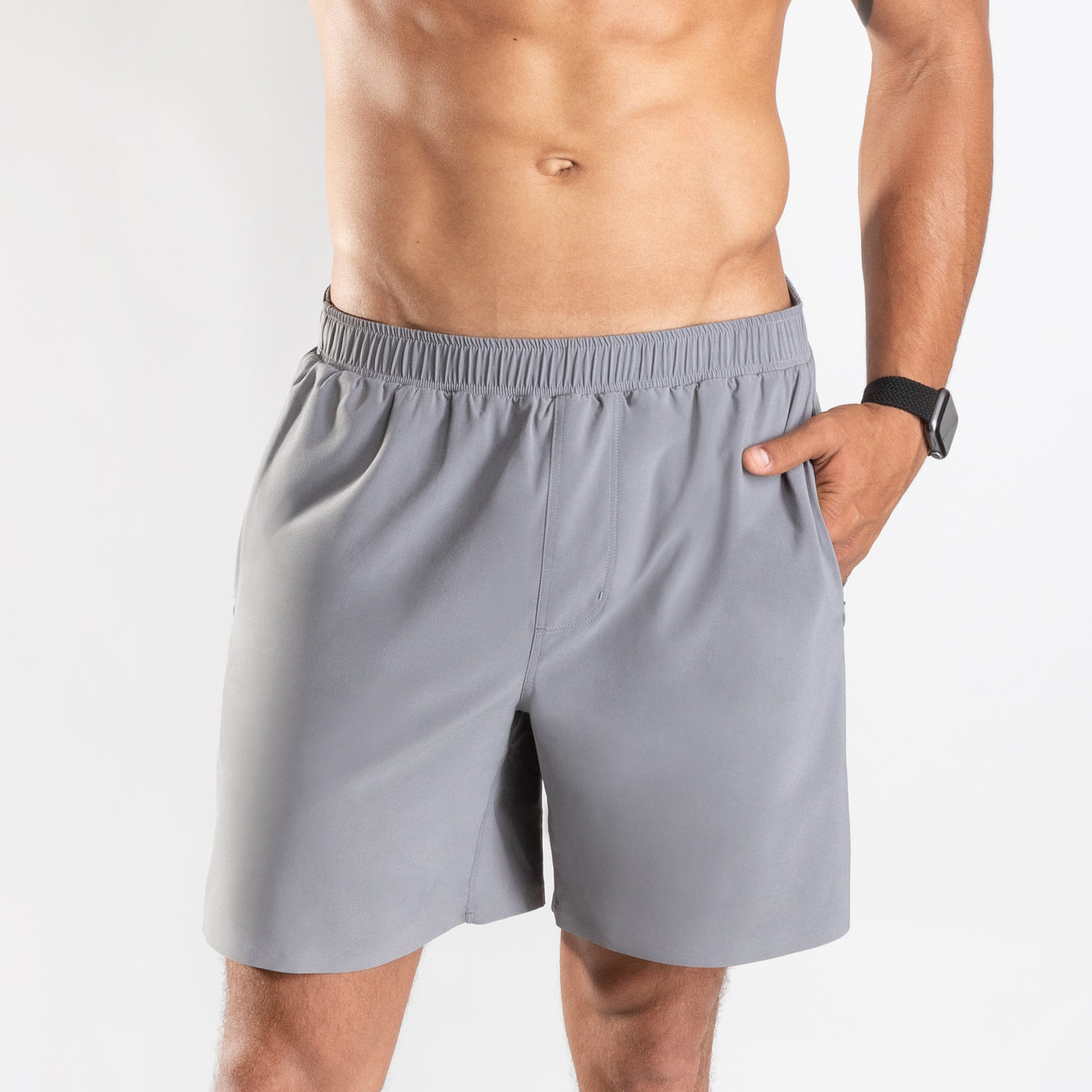 NonZero Gravity Men’s ZinTex Eco Running Shorts made with Recycled Polyester & Spandex in Concrete