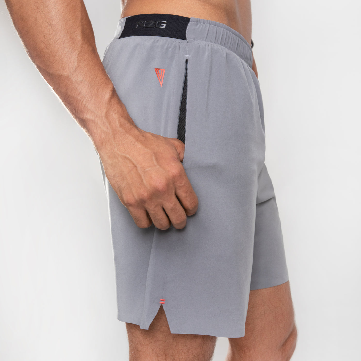 NonZero Gravity Men’s ZinTex Eco Running Shorts with Lining made with Recycled Polyester & Spandex in Concrete