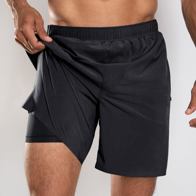 NonZero Gravity Men’s ZinTex Eco Running Shorts with Lining made with Recycled Polyester & Spandex in Coal 