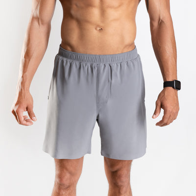 NonZero Gravity Men’s ZinTex Eco Running Shorts with Lining made with Recycled Polyester & Spandex in Concrete