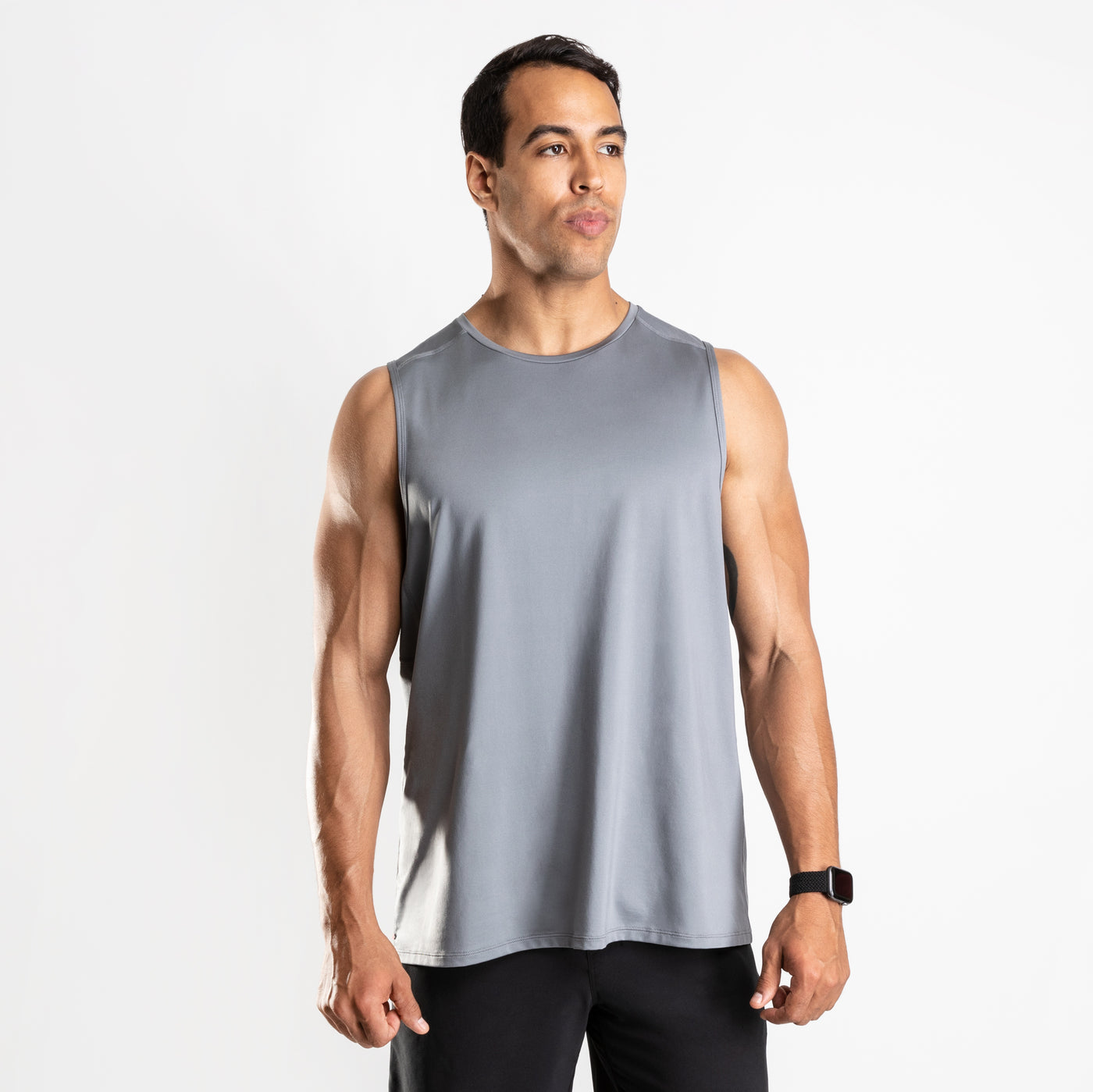 NonZero Gravity Men’s ZinTex Training Tank made with Super Stretch Polyester & Spandex in Concrete