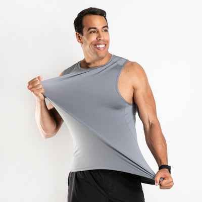 NonZero Gravity Men’s ZinTex Training Tank made with Super Stretch Polyester & Spandex in Concrete