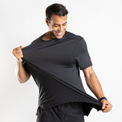 NonZero Gravity Men’s ZinTex Workout T-Shirt made with Super Stretch Polyester & Spandex in Coal 