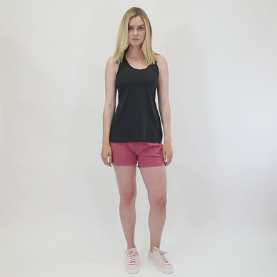 NonZero Gravity Women’s ZinTex Racerback Tank made with Super Stretch Polyester & Spandex in Coal 